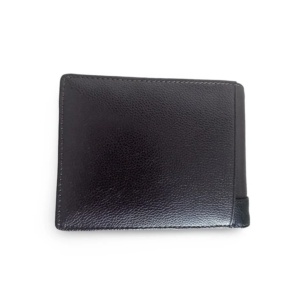 Bobson International Luxury Black Pebbled Leather Bofold mens wallet unused